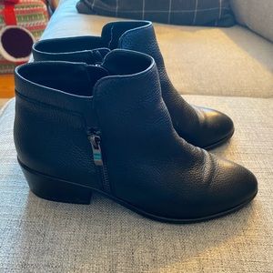 Aersoles Heel Rest Booties, black leather